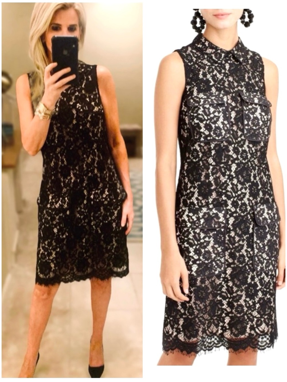 JCrew First Lady Lace Black Pocket Dress